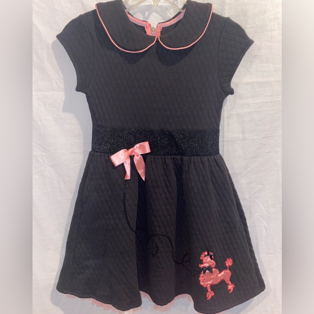 Girl’s size 10 AMERICAN GIRL quilted pink poodle dress